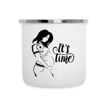 Its Time Es wird Zeit Schwangerschaft Pregnant - Emaille-Tasse - Weiß - Vorne