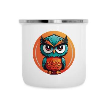 Little Cute Owl in Color Wheel Owl Design - Camper Mug - white - Front
