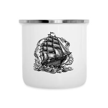 Old Cruise Ship Elegant Sailing Ship - Camper Mug - white - Front