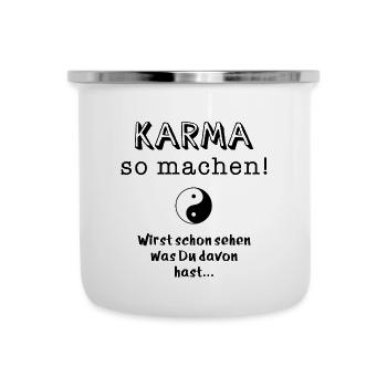 karma so machen - Emaille-Tasse - Weiß - Vorne