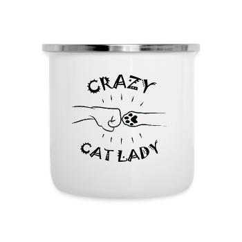 Crazy Cat Lady - Paw Fist Bump - Camper Mug - white - Front