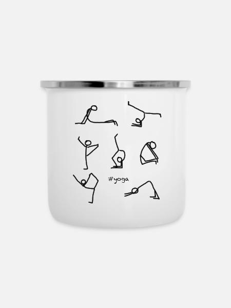 yoga - Emaille-Tasse - Weiß