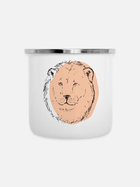 Leon Kunst - Emaille-Tasse - Weiß