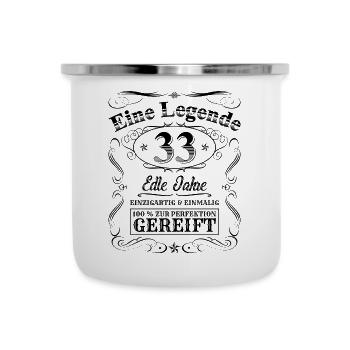 Legende 33 Jahre 33. Geburtstag Männer Frauen - Emaille-Tasse - Weiß - Vorne