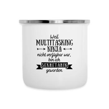 Sekretärin Multitasking Ninja für Frauen - Emaille-Tasse - Weiß - Vorne