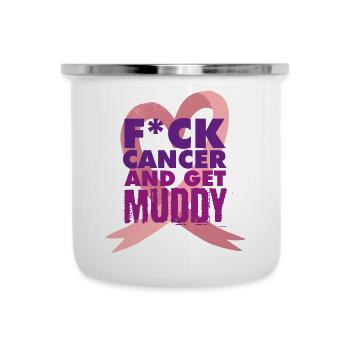 Brustkrebslauf Muddy Run Shirt - Emaille-Tasse - Weiß - Vorne