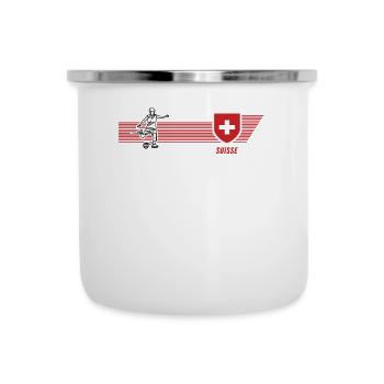 Suisse Nati Confédérés Patriotisme Fan de football - Tasse émaillée - blanc - Devant