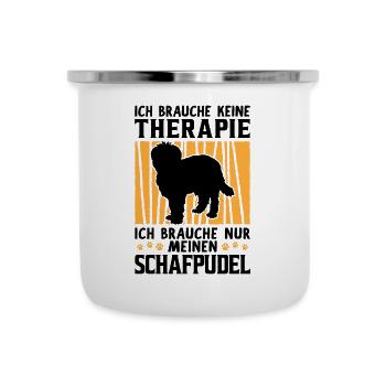 Brauche nur Schafpudel zotthaariger Hütepudel - Emaille-Tasse - Weiß - Vorne