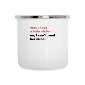 Passendes Outfit eineiige Zwillingsschwester - Emaille-Tasse - Weiß - Vorne