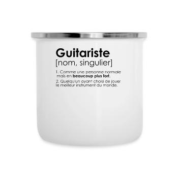 guitariste guitare humour definition - Tasse émaillée - blanc - Devant