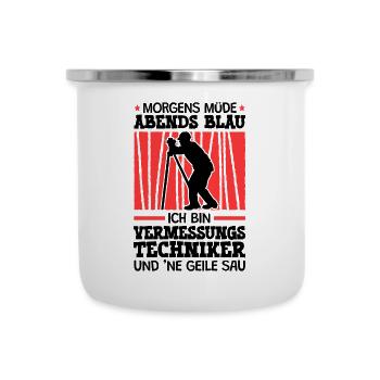Ich bin Vermessungstechniker Vermesser - Emaille-Tasse - Weiß - Vorne