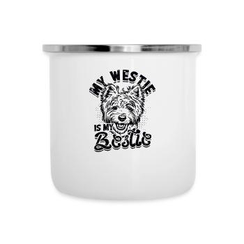 Mon westie est mon meilleur ami - amoureux des chiens - Tasse émaillée - blanc - Devant