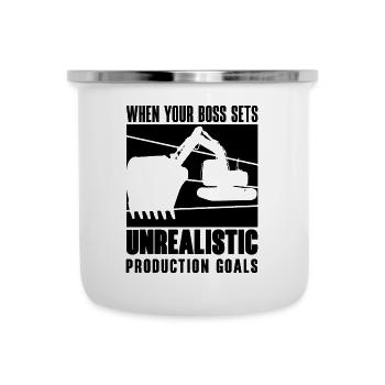 Baggerfahrer Bagger Baggern Arbeiter Geschenkidee - Emaille-Tasse - Weiß - Vorne