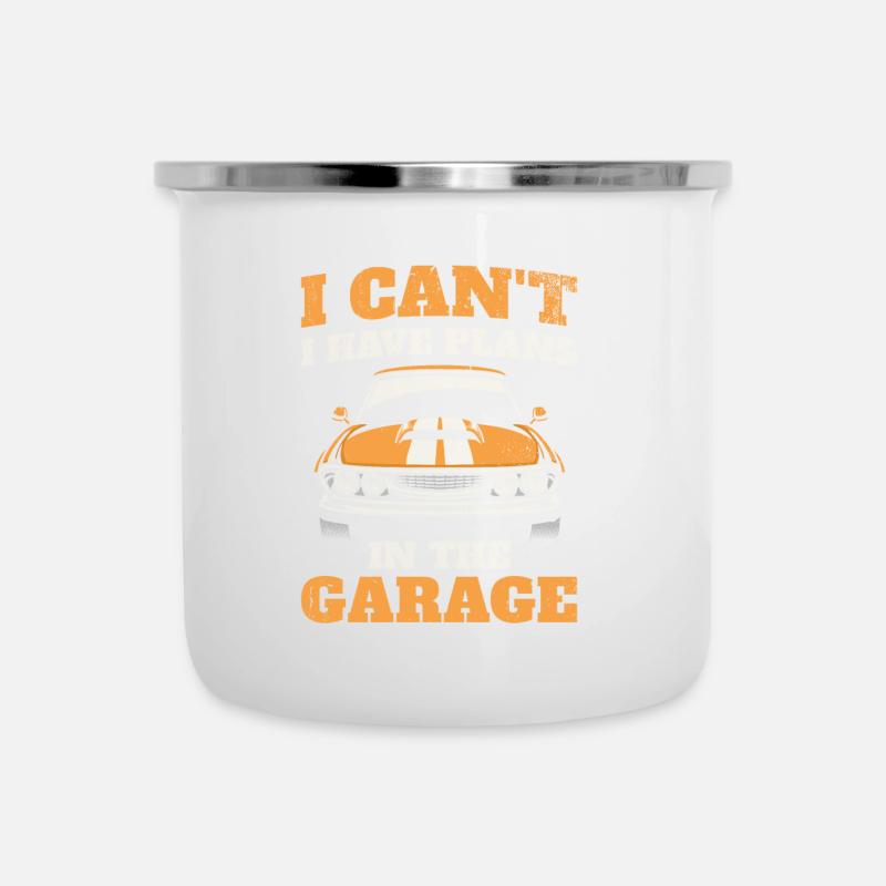 I can't make plans in the garage for - Camper Mug - white