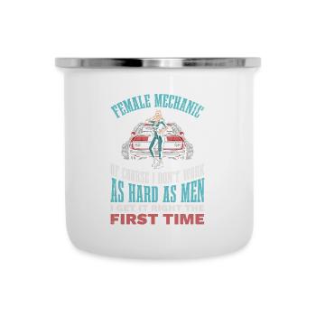 Mécanicien Bien sûr, je ne travaille pas si dur - Tasse émaillée - blanc - Devant