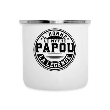 Papou Fete Des Grand Père Papy - Tasse émaillée - blanc - Devant