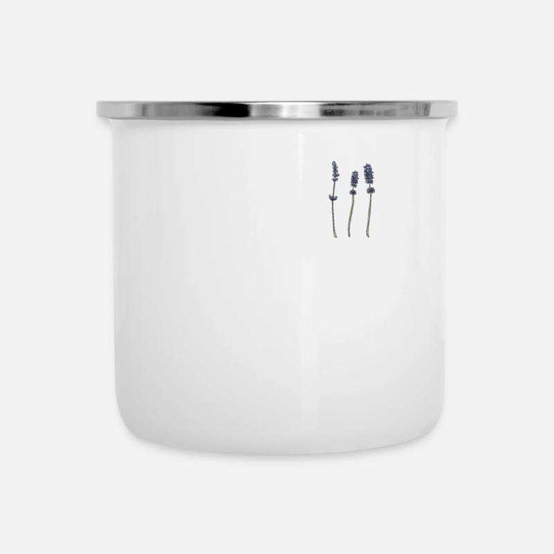 Lavendel I Team Braut Blumenkranz Hochzeit Boho - Emaille-Tasse - Weiß