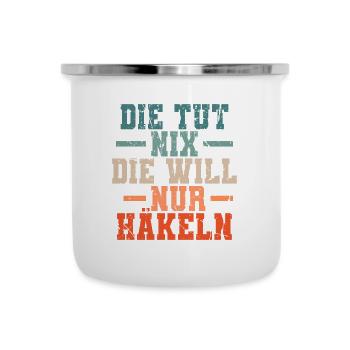 Häkeln Frauen - Emaille-Tasse - Weiß - Vorne