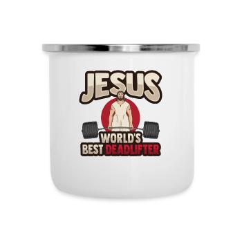 Jesus Weightlifting - Camper Mug - white - Front