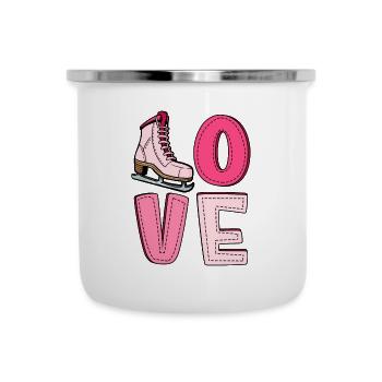 Eislaufen - Emaille-Tasse - Weiß - Vorne
