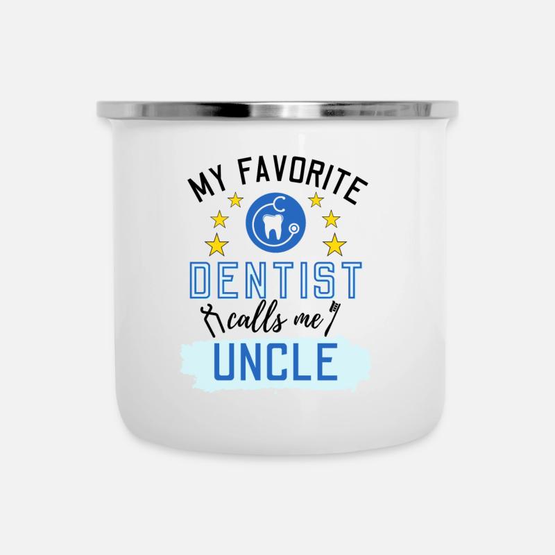 Mon dentiste préféré m’appelle Oncle Zahnmediziner - Tasse émaillée - blanc