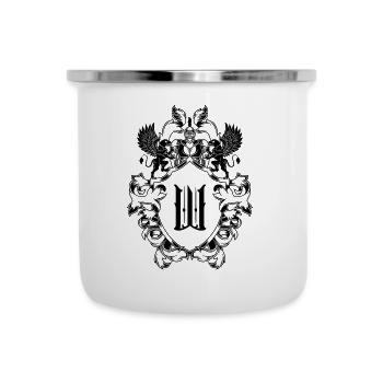 W Buchstabe Wappen - Emaille-Tasse - Weiß - Vorne