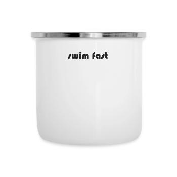 Natation - nager vite - Tasse émaillée - blanc - Devant