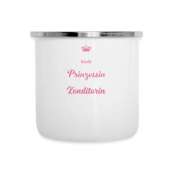 Prinzessin und Konditorin I I Backstube Bäckerei - Emaille-Tasse - Weiß - Vorne