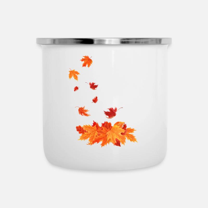 Herbstblätter die fallen - Emaille-Tasse - Weiß