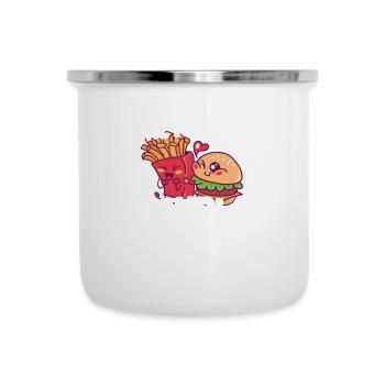 Imbissbude cooler Spruch - Emaille-Tasse - Weiß - Vorne