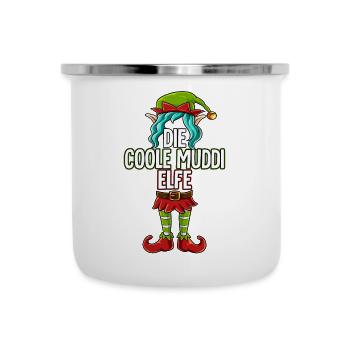 Coole Muddi Elfe Partnerlook Weihnachten - Emaille-Tasse - Weiß - Vorne