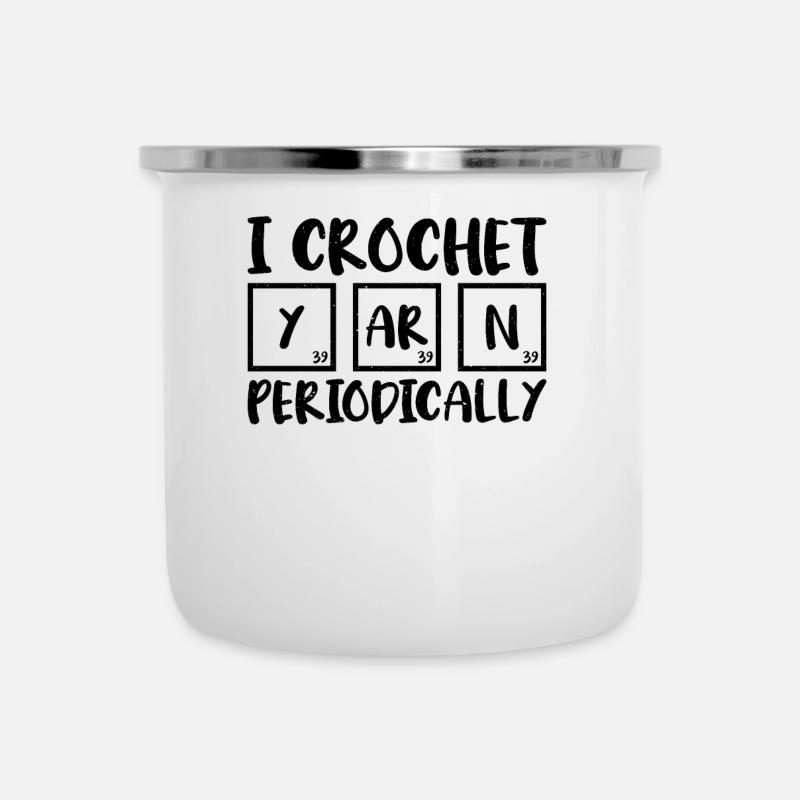 I crochet yarn regularly funny proverb for - Camper Mug - white