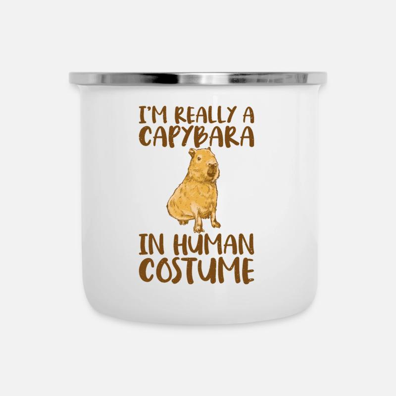 Ich Bin Rally A Capybara Im Menschlichen Kostüm. - Emaille-Tasse - Weiß
