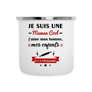Maman cool pâtisserie, pâtissière,fête des mères - Tasse émaillée - blanc - Devant