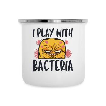 Ich Spiele Mit Bakterien Mikrobiologie - Emaille-Tasse - Weiß - Vorne