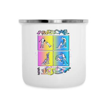 Awesome since 1987. Agility, Hundetraining - Emaille-Tasse - Weiß - Vorne