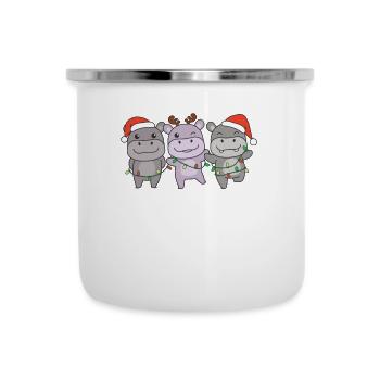 Hippo Christmas Animals Cute Hippos - Camper Mug - white - Front