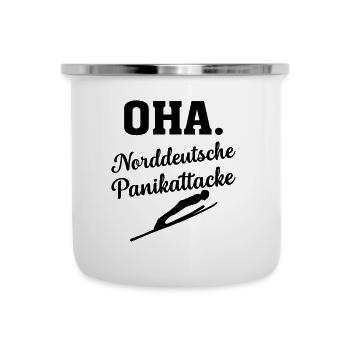 Oha Norddeutsche Panikattacke Wintersport - Emaille-Tasse - Weiß - Vorne