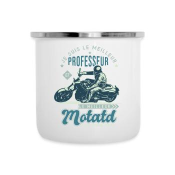 Motard le meilleur professeur cadeau cool - Tasse émaillée - blanc - Devant