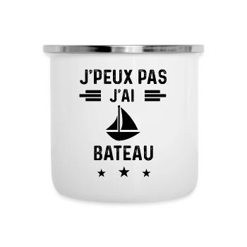 j'peux pas j'ai bateau ancre - Tasse émaillée - blanc - Devant