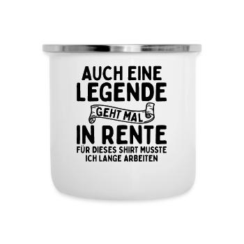 Auch Eine Legende Geht In Rente - Emaille-Tasse - Weiß - Vorne