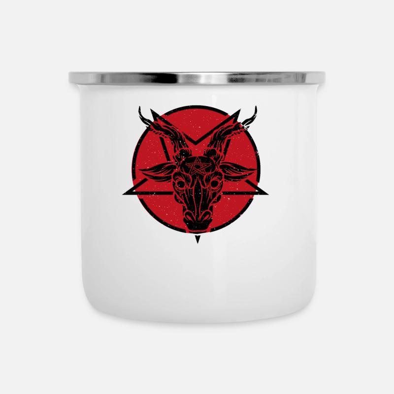 Baphomet Satanic Goat Satan Devil Okkulte - Emaille-Tasse - Weiß
