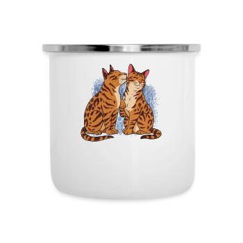 Bengalkatze - Emaille-Tasse - Weiß - Vorne