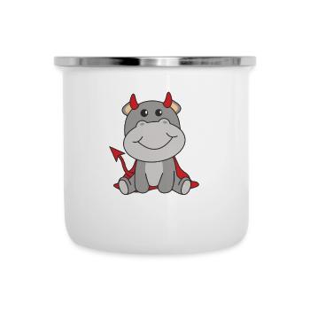Hippo Halloween Cute Devil Witches Costume - Camper Mug - white - Front