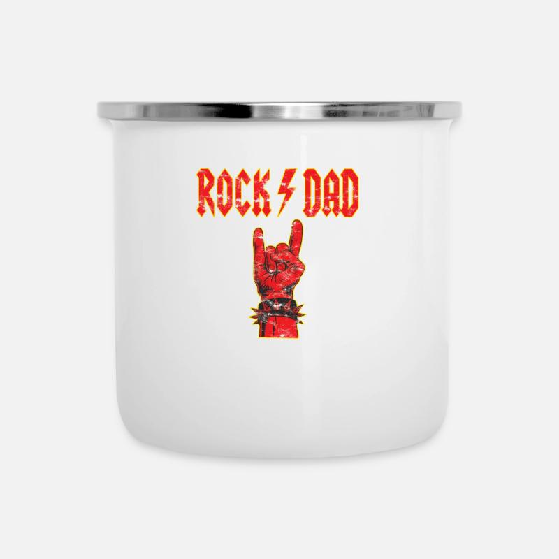 Father's Day Rockdad Devil's Salute - Camper Mug - white