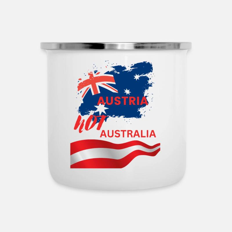 Austria not Australia - Emaille-Tasse - Weiß