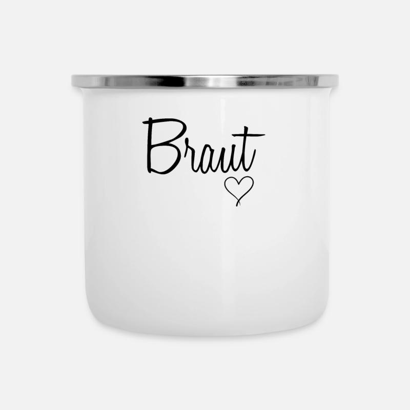Braut Brautjungfer Junggesellenabschied - Emaille-Tasse - Weiß