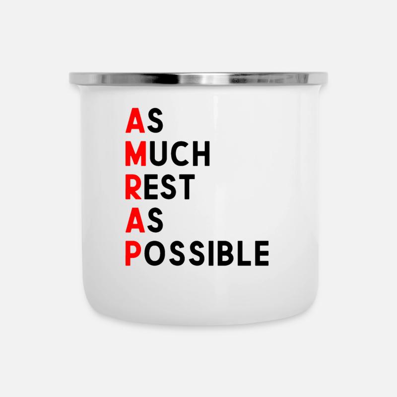 Autant de repos que possible AMRAP drôle - Tasse émaillée - blanc