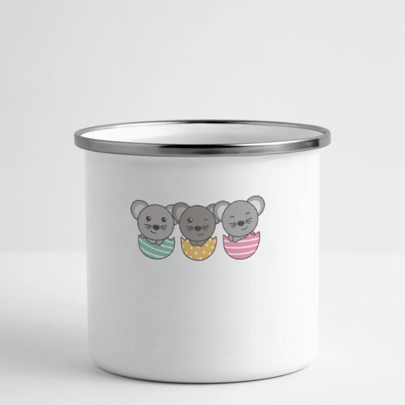 cute mice at Easter with Easter eggs mouse Camper Mug