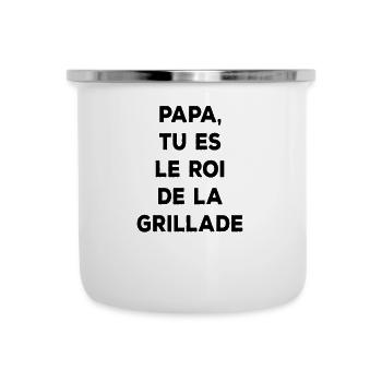 Papa Tu Es Le Roi De La Grillade - Tasse émaillée - blanc - Devant